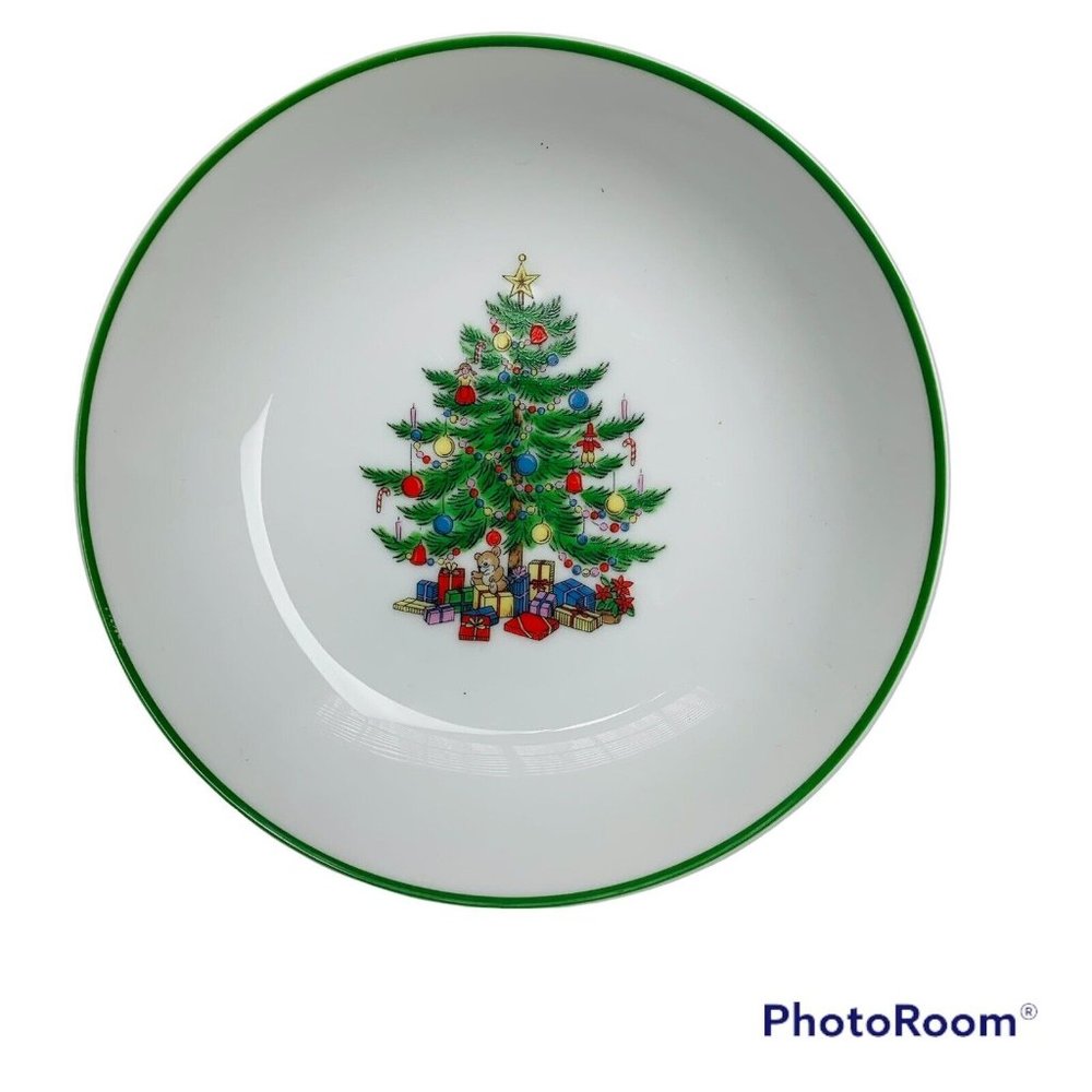 Sone Fine China Serving Bowl Japan Christmas Tree Pattern Holiday Party 9”